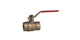 BALL VALVE, FEMALE/FEMALE, 1/2" (15MM), WITH RED LEVER HANDLE